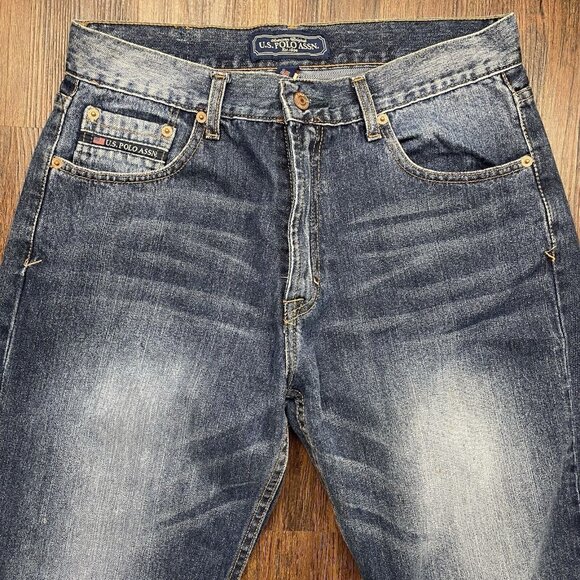 US Polo Assn. Jeans Men 32x30 Blue Straight Relaxed Loose Dark Wash Denim Pants - Picture 3 of 11